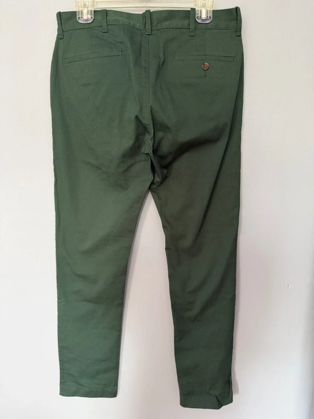 JCrew Flex Slim Straight Chino Pants Dark Green Stretch Cotton 30x32